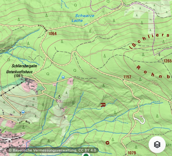 Amtliche bayerische Topo-Karte am Schliersee